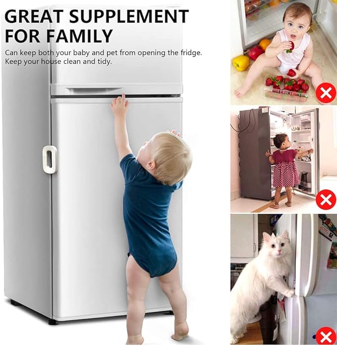 LIKENNY Refrigerator Door Lock, Baby Guard, Child Lock, Refrigerator Drawer Lock, Safety Lock, Refrigerator Door Stopper, Earthquake Prevention, Tamper Prevention, Multi-function (Set of 1) - NewNest Australia