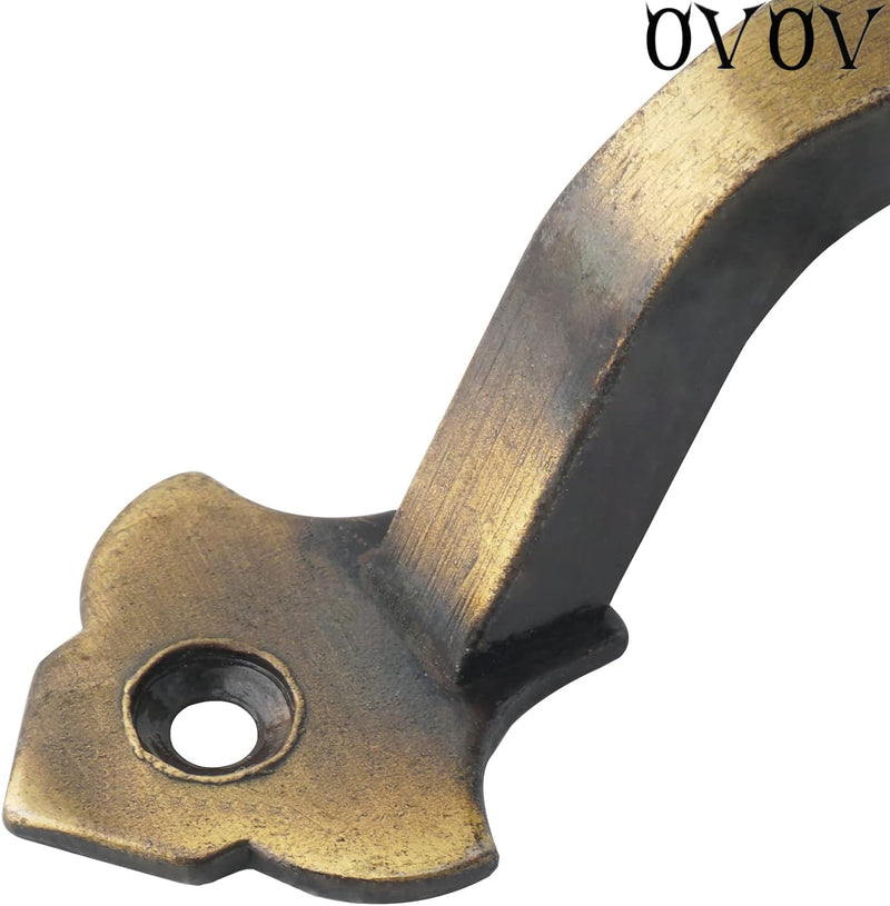 OVOV 2 Pack Barn Door Pull Handle Hardware for Wooden Garden Gate Shed Cabinet Door (Bronze) 5inch Bronze