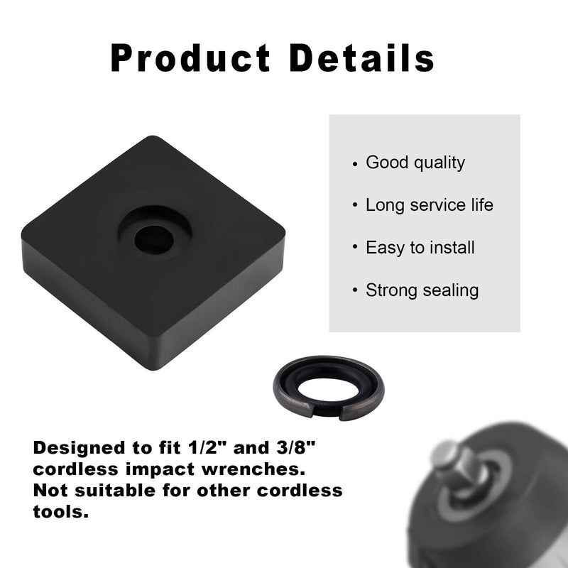 6 set 3/8" & 6 Sets 1/2" Impact Retaining Ring Clip Impact Friction Rings with O-Ring, Including Retainer Ring Anvil Install Tool Compatible with Electric & Pneumatic Impact Wrench