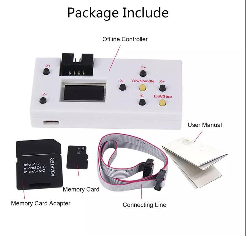 3 Axis CNC GRBL Offline Controller, DIY CNC Router Offline Control Button/Module LCD Screen for 1610 3018-PRO CNC Router Carving Milling Engraving Machine Offline CNC Controller