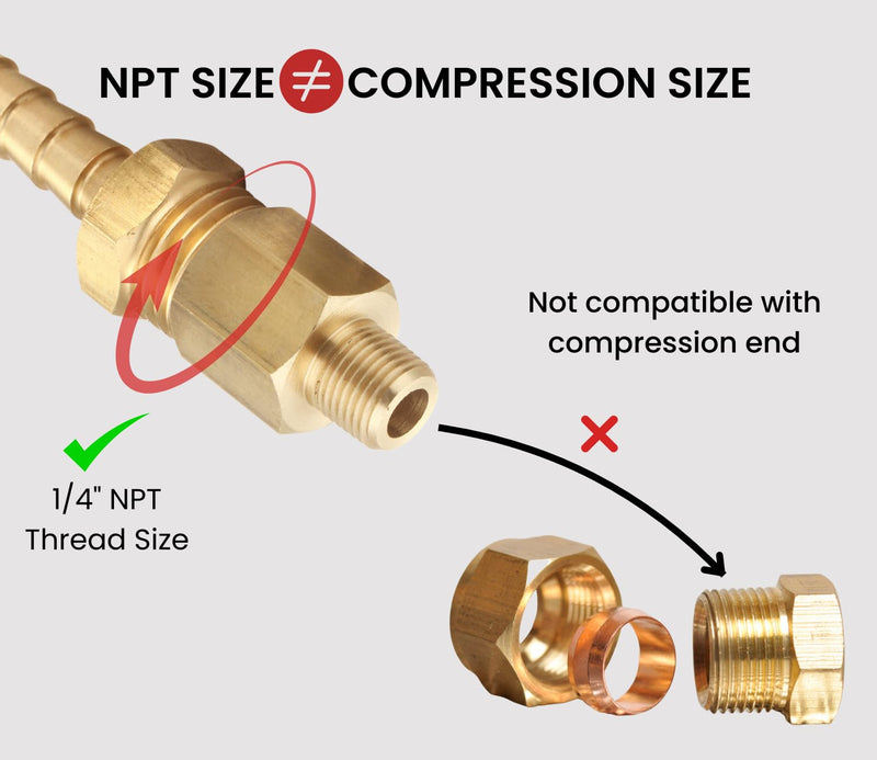 Brass Pipe Fitting, Adapter, 1/8 Inch NPT Male Pipe x 1/4 Inch NPT Female Pipe, Pack of 5 1/8 Inch NPT Male x 1/4 Inch NPT Female 5 Piece