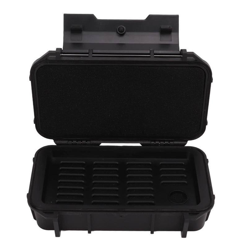 Black Abs Plastic Waterproof Hard Tool Case Shockproof Instrument Storage Box with Sponge Liner Black color