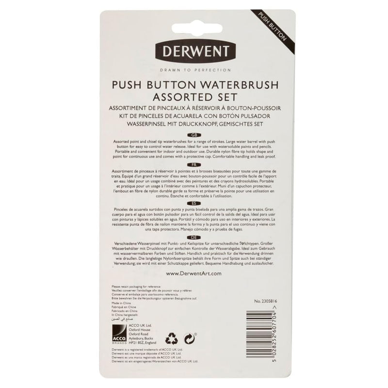 Derwent Push Button Waterbrush Assorted Set (2305816)