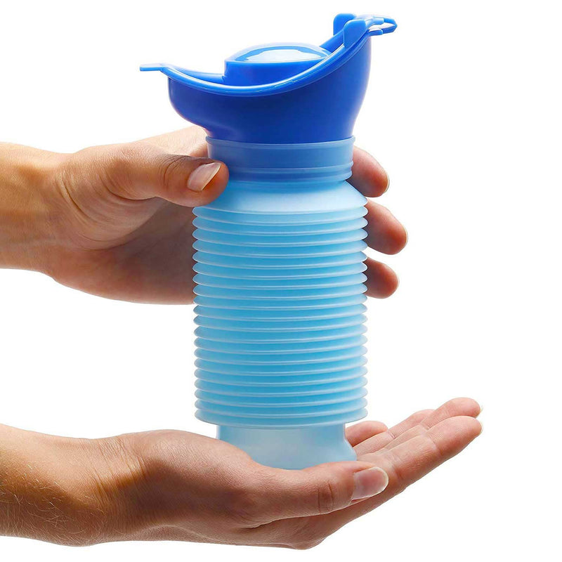Set of 2 Portable Travel Urinal, Collapsible Urinals for Men and Women, Reusable Kids Potty, Personal Pee Bottle for Outdoor Camping, Long Road Trip and in Traffic ‎Blue 02