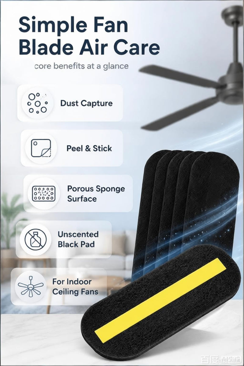 Ceiling Fan Filters for Blades,No-Residue Activated Carbon，5 Pack