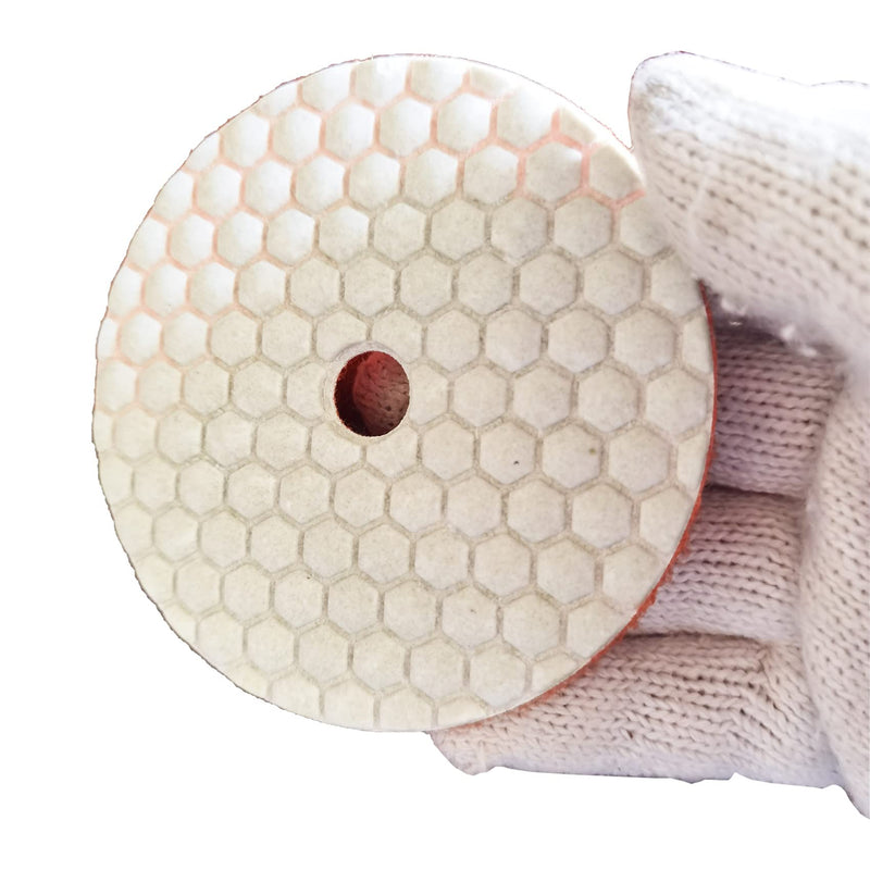 16 Packs Dry Diamond Polishing Pads Set, 4 Inch Dry/Wet Granite Bufffing Pad for Marble Quartz Concrete Stone Tiles - High Temperature Resistance Sanding Kit for Grinder Polisher Drill Set 1