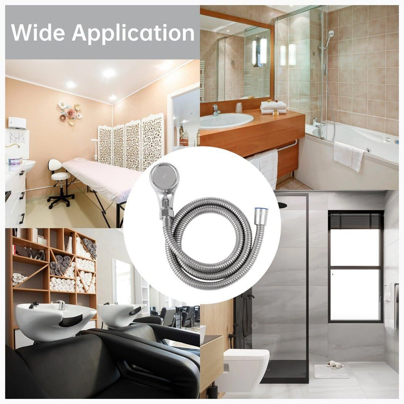 Homaisson Beauty Salon Shampoo Sink Bowl Faucet and Sprayer Kit, Leak-Proof Shampoo Bed Faucet with Metal Hose, Hot and Cold Mixer Tap Sprayer Set for Hair Beauty Salon Silver