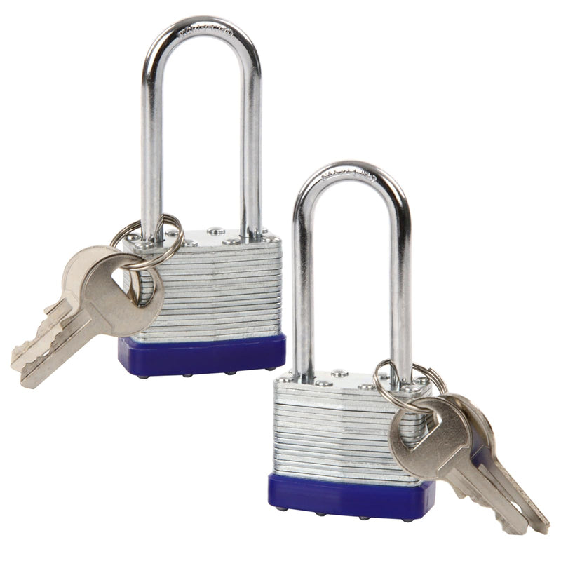 SEPOX® Twins Keyed-Alike Padlock, Reinforced Laminated Steel Body 1-9/16" 40MM, Robust Hardened-Steel Long-Shackle, Pack of 2-Pcs Lock, 4-Pcs Same Keys, Ideal for Locker-Lock & Tool-Box 1-9/16 Inch