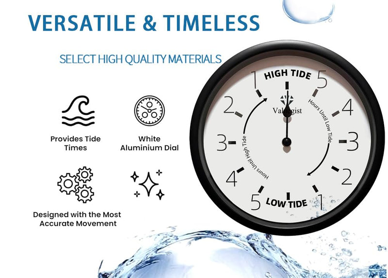 Tide Clock 10 inch Nautical Wall Hanging Boat Using Tide Clock High Tide Low Tide, Nautical Wall Clock for Weather Station, Wall Decor, Boat Accessories
