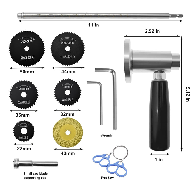 7-Inch Adjustable Depth Inside PVC Pipe Cutter with Handle & Locking Ring - Fast, Accurate Flush Cut Tool for 1.5-8 inch Sewer/Drain Pipes, Includes Diamond Wheel, HSS Saw Blades
