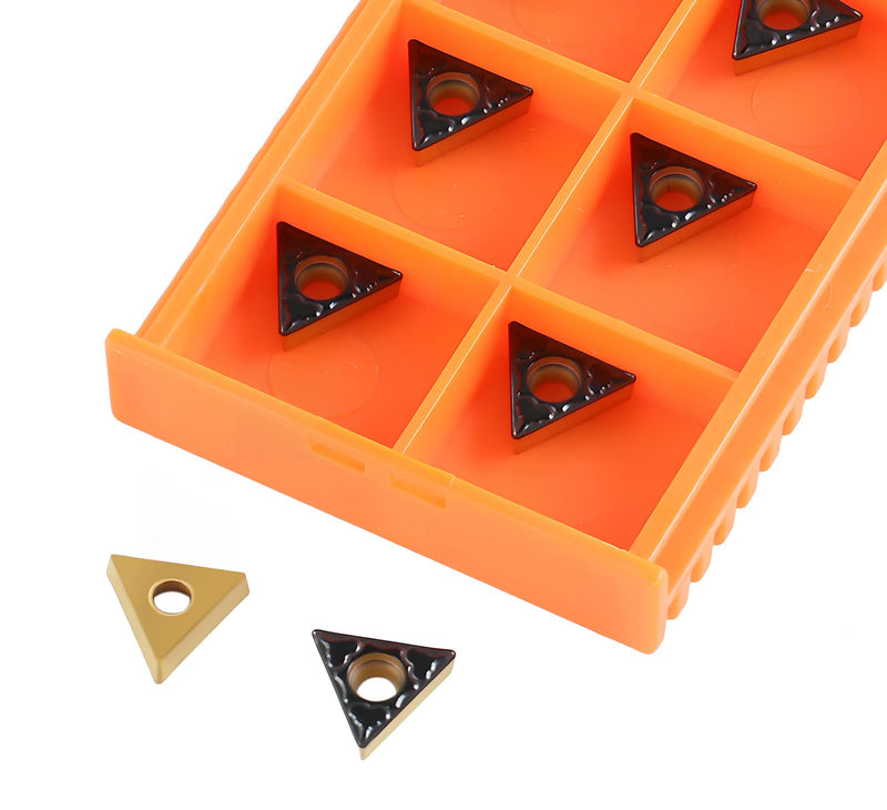 Accusize Industrial Tools Carbide Inserts, TCMT21.51-P3, 2224-1028 | CVD Coated, 1/4 in I.C, 3/32 in Thick, 0.110 in Hole, 1/64 in Radius, 10 Pcs/Box TCMT21.51, CVD Coating
