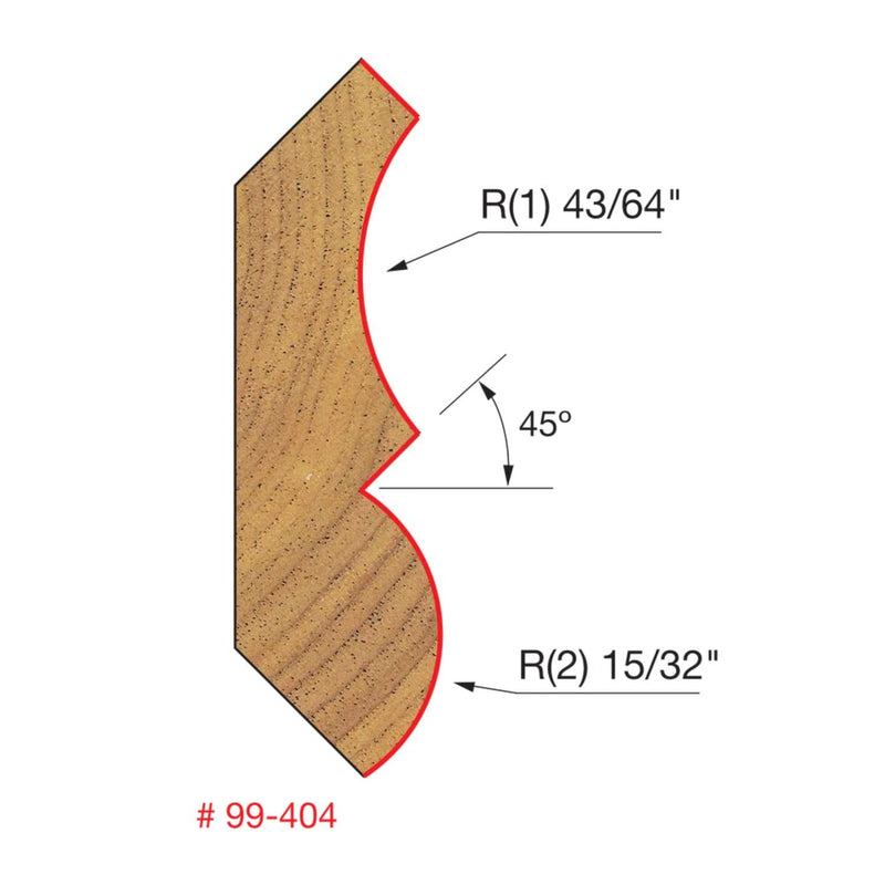 Freud Crown Molding Bit for Custom Crown Molding, 5 Profiles, for CNC or Table-Mounted Routers, for Hardwood & Softwood - 1-1/4" Diameter, 1/2" Shank, 43/64" Large Radius - 99-404