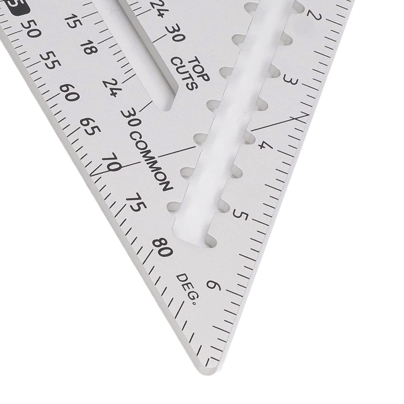 7 Inch Rafter Square with Level Aluminum Alloy Detachable Triangle Square Ruler for Woodworking (Silver) Silver