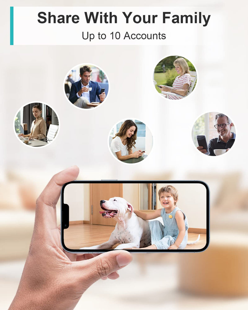 WUUK 4MP Indoor Security Camera, WiFi Camera Indoor Baby Monitor, Pet Camera w/Motion & Human Detection, Night Vision, 24/7 Live View 2-Way Audio, Magnetic Stand, Works w/Alexa & Google Home Stick Up Cam