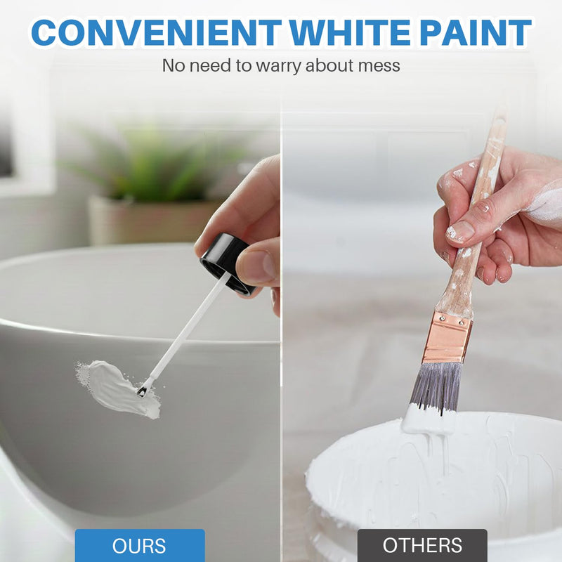 Tub and Tile Paint, 3.5 oz Tub Paint for Bathtub, Bathtub Touch Up Paint White for Sink Bathroom Kitchen Countertop, Water Based & Low Odor, Semi-Gloss white,5-5.5 sq ft 3.5 Fl Oz (Pack of 1)