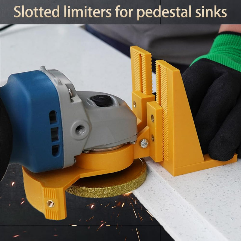 Angle Grinder Attachments Kit for Undermount Sink Cutouts Polishing – Depth Control Guide, Stone Countertop Grooving Tool Wood/Tile Adapter | Fits 42-44mm Guard Angle Grinders