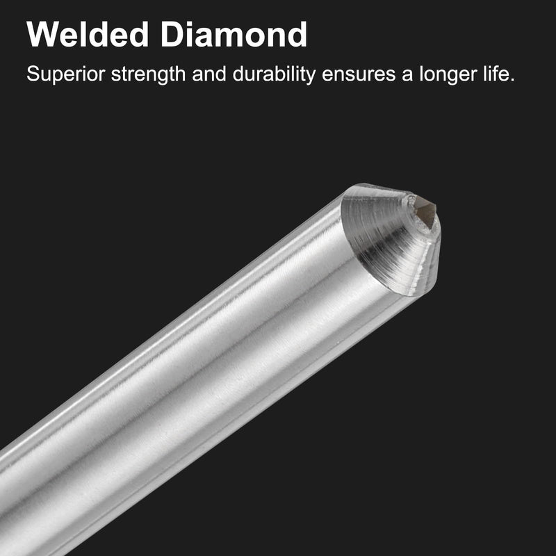 uxcell 2pcs Diamond Dressers, 9.5mm x 152mm (3/8" x 6") Single Tapered Point Grinding Wheel Round Pen Welded Diamond Dressing Tools, Silver Tone