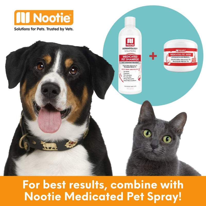 Nootie Medicated Dog Wipes, Chlorhexidine & Miconazole Pet Wipes for Dogs & Cats - 2” Small Wipes, 60 Count - Sold in Over 10,000 Vets & Pet Stores 60 Count (Pack of 1) - PawsPlanet Australia
