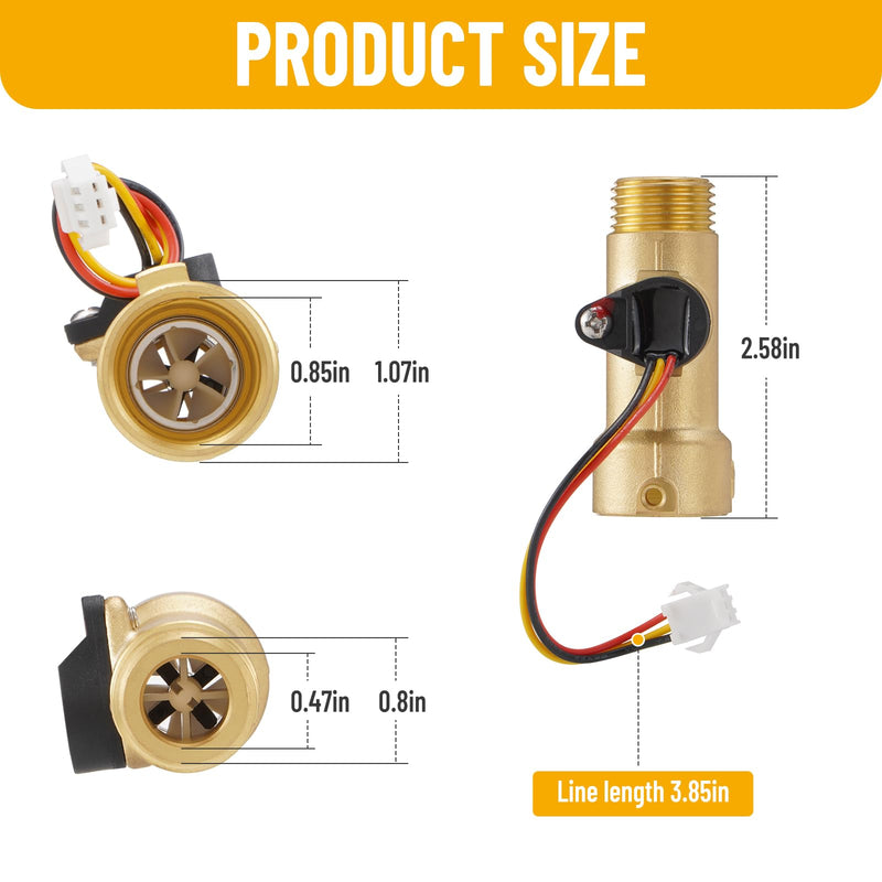 Tankless Water Heater Water Flow Sensor Compatible with Girard GSWH-2 Water Heater 2GWH-24 2022107584