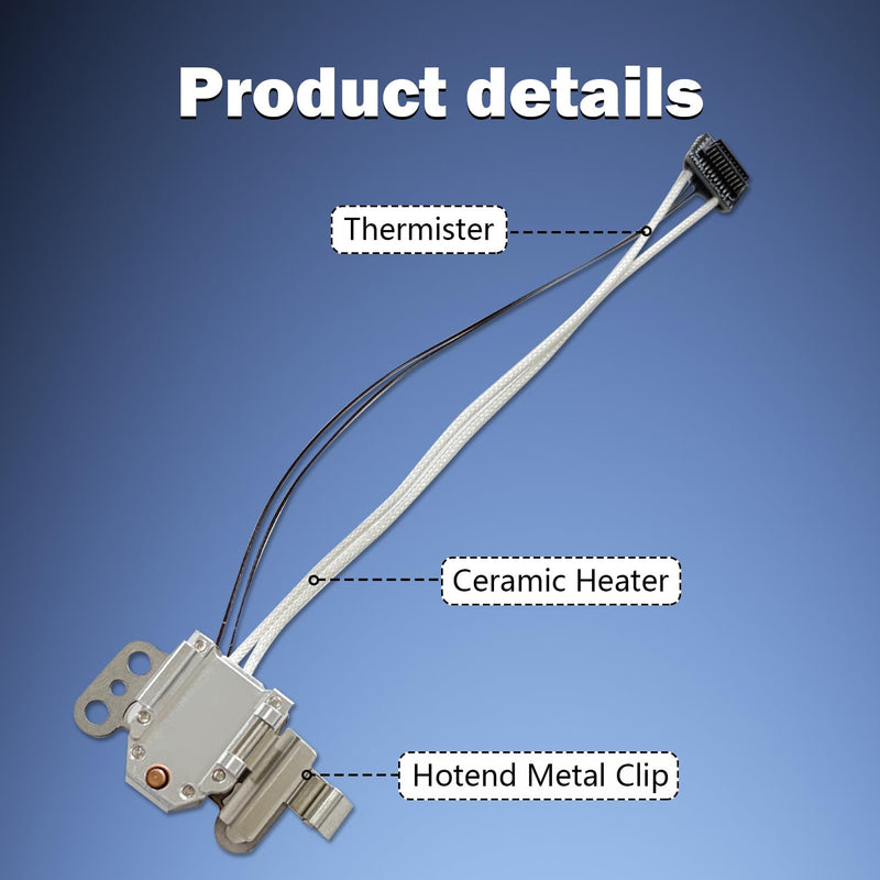 for FLASHFORGE AD5X Upgraded 0.4mm Hotend Nozzle and Heating Assembly Kit with Base Clip Heater Cartridge Thermister 3D Printer Extruder Kits All Metal Hot End/Printhead Replacement Detachable Nozzle 2 PCS