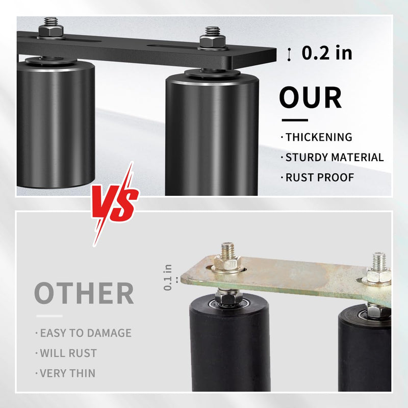 JUGREAT Gate Roller Guide,2"Slide Gate Guide Roller with L-Bracket,Universal Adjustable Heavy Duty Sliding Gate Rollers,Sliding Door Hardware 2 Inch Black