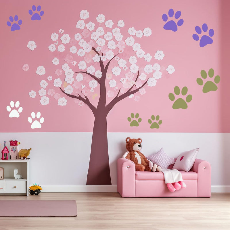 Paw Stencil, 8Pcs Large Dog Paw Stencil for Painting,Cute Bear Cat Paw Print Stencils Template Reusable Plastic Animal Paw Paint Stencil for Crafts Art Painting on Wood Paper Flag Wall Home Decor 8 dog paw