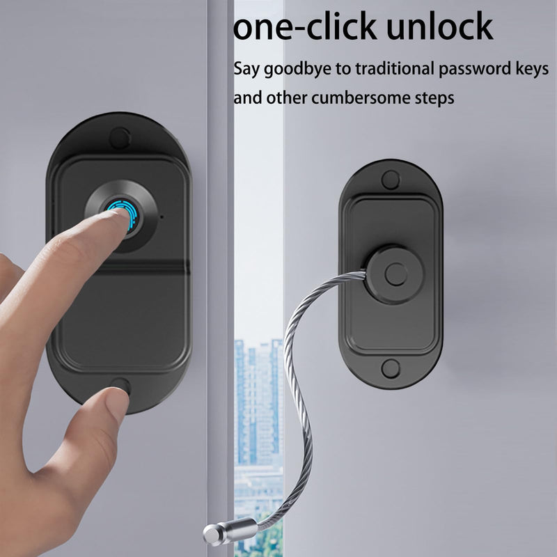 Fingerprint Fridge Lock, Refrigerator Lock with Fingerprint, for Fridge, Cabinet Locks, Drawers, Dishwasher, Toilet and Cabinet Locks Baby Proofing, 3M Adhesive No Drilling (Black) Black 1 pack