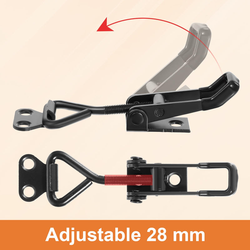 4 Pack Toggle Clamps Latch 100kg 220lbs Holding Capacity Toggle Latch Adjustable 4001 Pull Latch Clamps Stainless Steel Latches for Cabinet Door Tool Boxes Case Trunk Jig