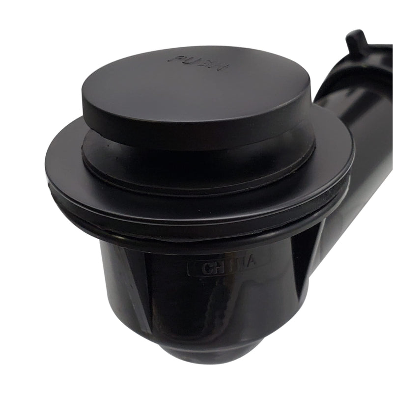 Westbrass 593144-62 14" Black Tubular Bathtub Waste & Overflow Assembly with with Tip-Toe Drain Plug and 2-Hole Faceplate, Matte Black 1-Pack