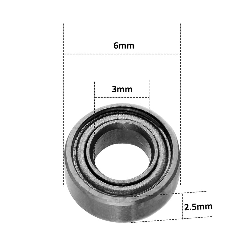 3x6x2.5 mm Miniature Steel Bearings MR63ZZ L-630 673ZZ Deep Groove Ball Bearing Pack of 10 3*6*2.5 mm
