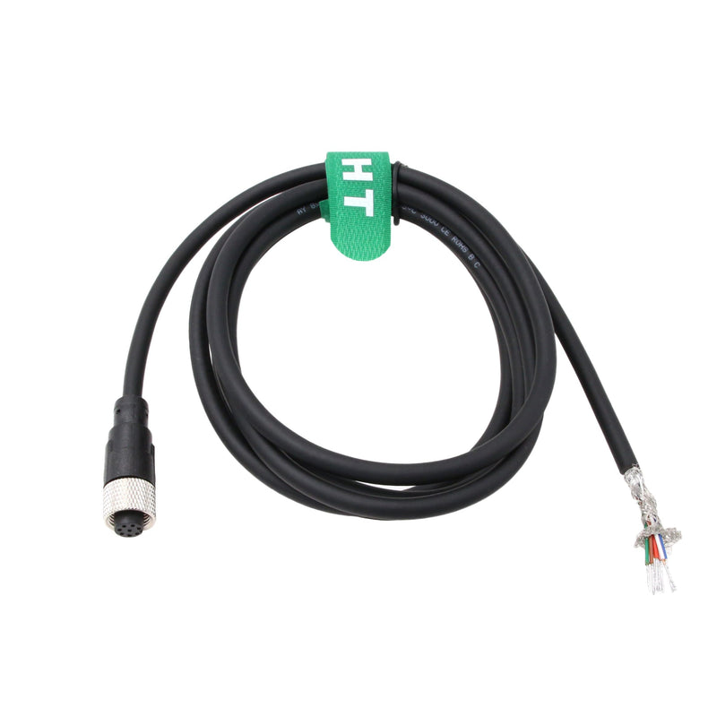 M12 A Coded 8 Pin Female Aviation to Flying Leads Cable Shielded for Actuator Sensor Signal Industrial Controls Automation, Device Network DeviceNet, CANopen, IO Link, Profibus 5m 8 pin female to open