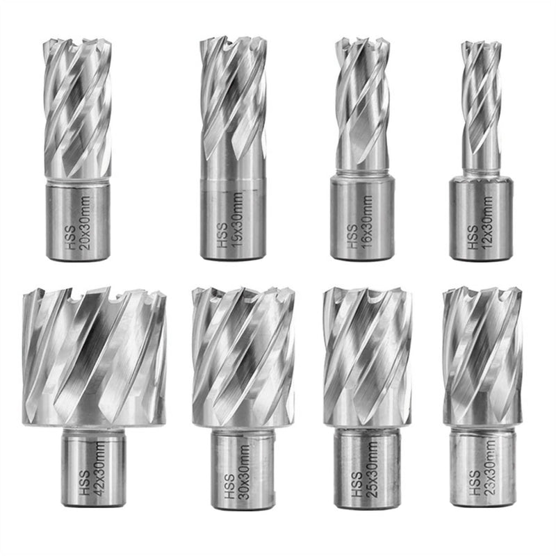 Shank HSS Annular Drill Bit 12-42x30mm TiN Coated Hollow Drill Bit for Metal Cutting Weldon Shank Core Drill Bit (23x30mm) 23x30mm