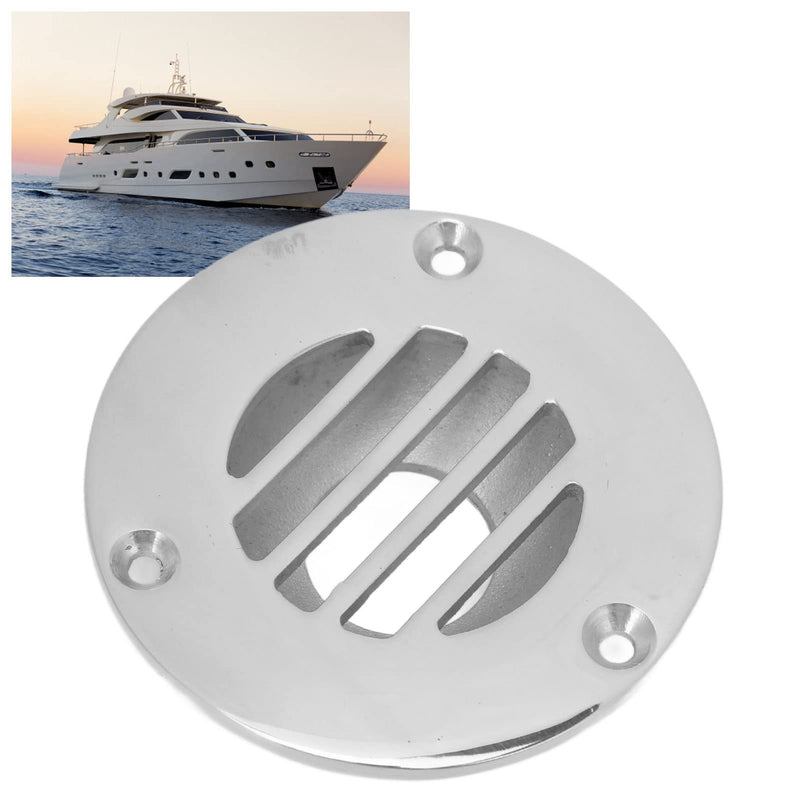 RiToEasysports Boat Floor Deck Drain, 316 Stainless Steel Marine Deck Drain Silver Polished Treatment Cover Marine Accessories Ship