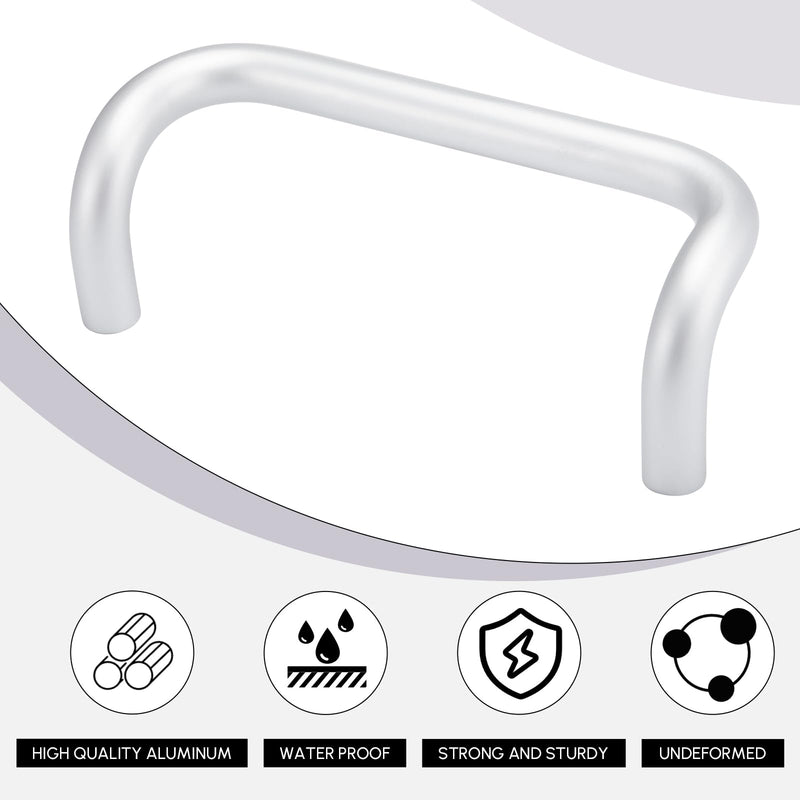 Offset Door Pull Commercial Door Handle 10" Center to Center Aluminum 90 Degree 1" Diameter Through Bolt Mounting for 1-3/4" Gate, Clear Anodized Finish