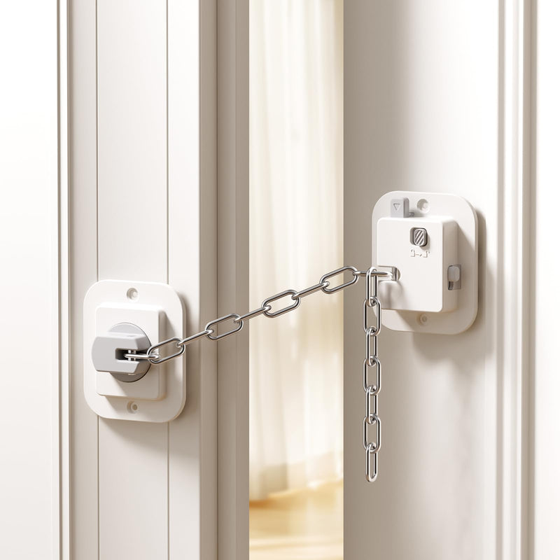 YEYA Cat Door Latch & Stopper-Adjustable Strap from 1.5" to 10", 2-Pack Door Holder & Prop to Keep Door Open for Cats, No Tools Required White 2 Pack