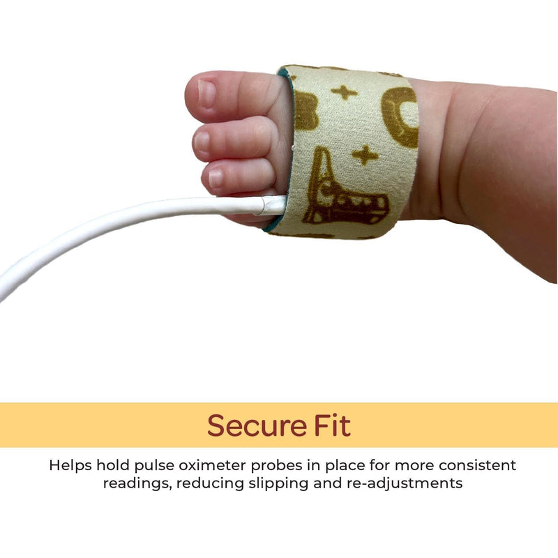 Cozyfox Pediatric Neonatal Pulse Oximeter Probe Wrap - Quantity: 10 Wraps Per Package – Cozy Fit Pulse Ox for Infant, Toddler and Kids (checkmate) checkmate