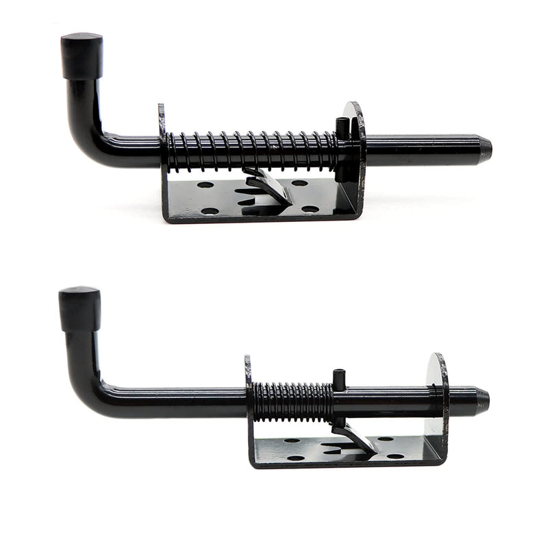 2 Packs 5 Inch Spring Loaded Barrel Bolt Latch Pin, Heavy Duty Steel Sliding Door Lock for Doors/Cabinets/Chests, 2mm Thickened Interior and Outdoor Solid Hardware Latch 2