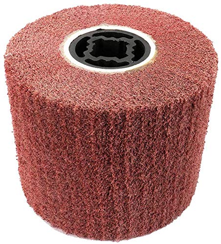 Signi Non Woven Wire Abrasive Drawing Polishing Burnishing Wheel Flap Brush for Surface Treatment Stainless Steel, Aluminum, Copper,Metal 120x100x19mm (60 Grit) 60 Grit
