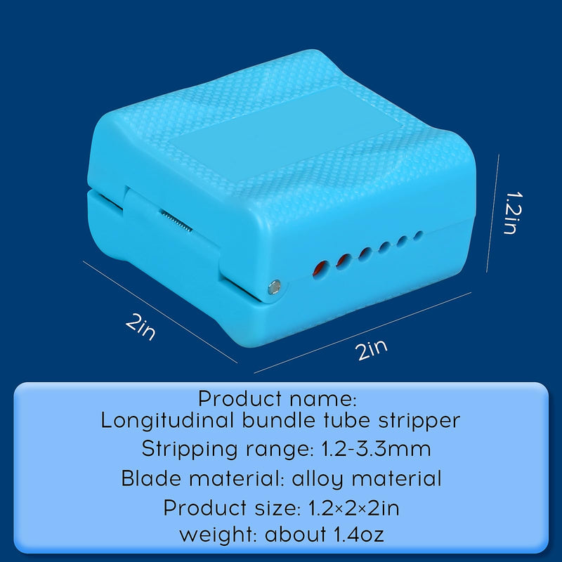 A-1233 Tube Stripper Stripping range 1.2-3.3mm Replaceable blade Cable Tube Slitter Fiber Optic Mid Span Cable Cutting Tool Jacket Tube Slitter Loose Tube Buffer with 12pcs spare blade