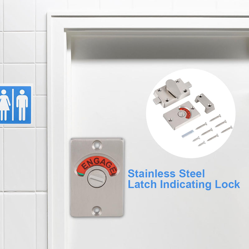 Bathroom Stall Door Latch, Vacant Engaged Toilet Lock, Bathroom Locks for Doors, Door Latch for Public Restroom Toilet Partition