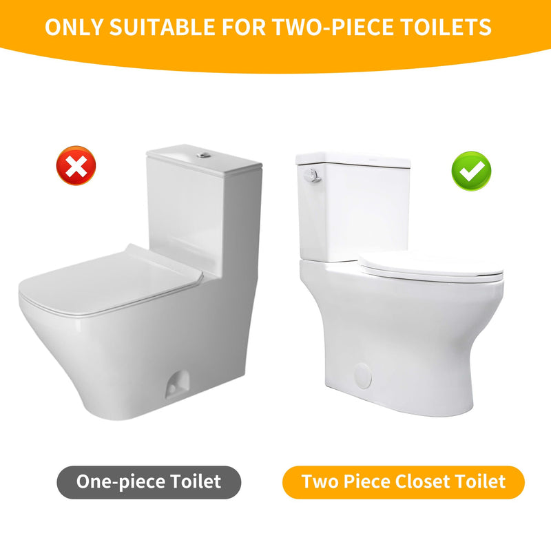 Universal Toilet Tank to Bowl Bolt & Gasket Replacement Kit – Toilet Tank Repair Kit Includes 2" and 3" Rubber Seal Gaskets, Extra-Long Brass Plated Bolts, Washers, Nuts, Fits Most 2-Piece Toilets With 2Pcs Bolts