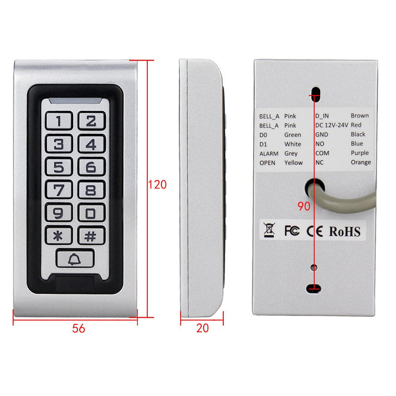 Keyboard Door Opener Access Control Waterproof RFID Keychain Smart Door Opener Backlit Keyboard Access Control Keyboard Suitable for Office Villa Apartment Home Doo r