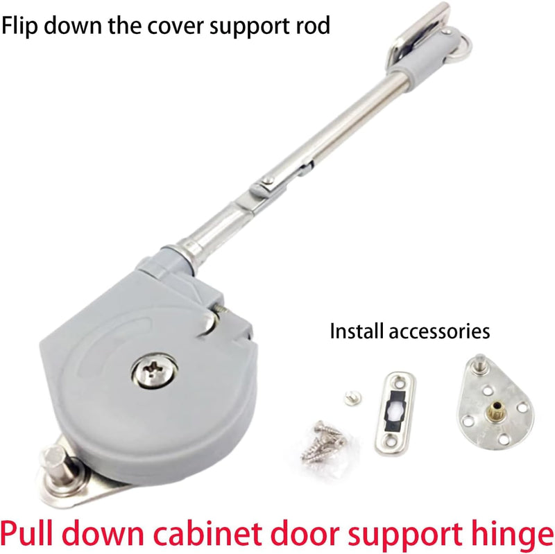 Front Desk Soft Open Hinges Pull Down, 105 ° Pull Down Support Hinge, Slowly Lay Flat and Unfold downwards, Meiyoule Soft Close Hinge Used for Cabinet Door Downward Opening (2-piece Set)