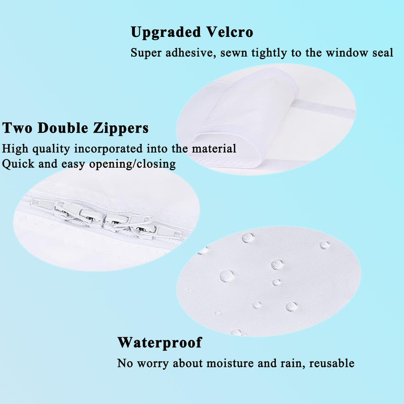 400CM(157") Window Seal Kit, Casement AC Window Vent Seal Kit, 100% Sealing Effect Waterproof Window Seal Kit, Easy Installation, Fit for Single&Dual Hose 1~6in Portable Air Conditioner, Tumbler Dryer White-4M(157")