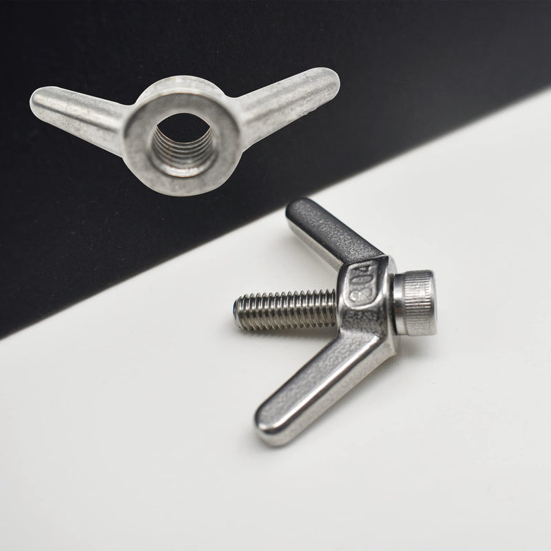 10 PCS Stainless M8 Wing Nuts Metric Thread Butterfly Clips Fasteners Kit