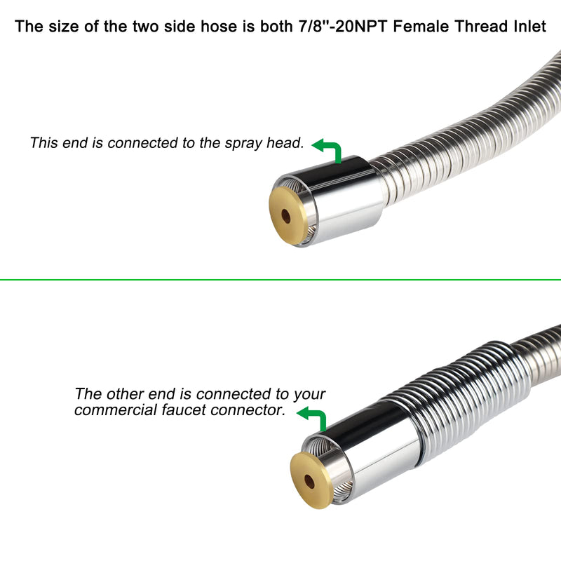 38'' Commercial Pre-rinse Hose Flexible Stainless Steel Hose 38''