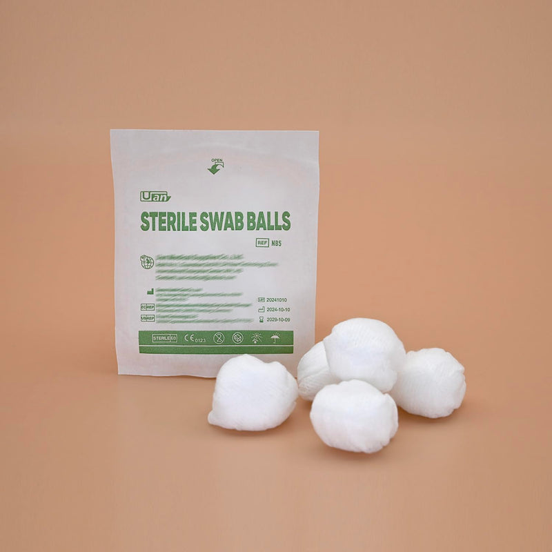 Sterile Cotton Balls for Medical Use, 100% Nonwoven Balls for Sensitive Skin, Sterile Individually Packaged, Size XL (16 Pack/Box)