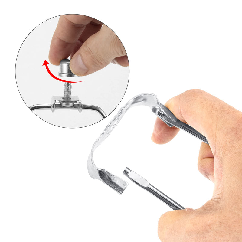9 Inch Nickel Lamp Harp Holder Kit with Finial and Detachable Saddle Base, Light Duty, Saangseon Set of 2 DIY Lighting Accessories Horn Frame Lampshade Bracket 9 Inch