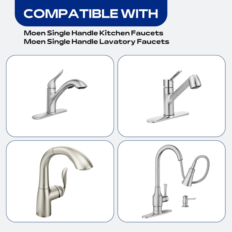1255 Replacement Cartridge for Moen Kitchen Faucet, Single Handle Cartridge with Leak-Proof Design for Duralast, with Stainless Steel Lever
