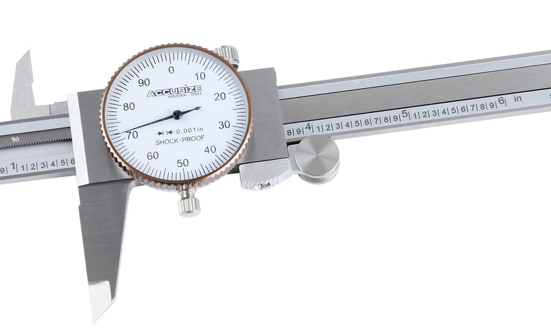 Accusize Industrial Tools 0-6 inch by 0.001 inch Precision Dial Caliper, Stainless Steel, in Fitted Box, P920-S216 1